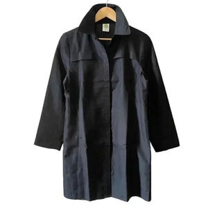 Vintage Trench Coat Black Lightweight Jacket Topper 90's Y2K Size Large